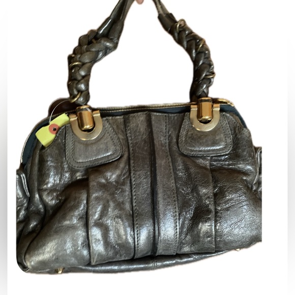 Authentic CHLOE Silver/ gray  Leather Heloise bag .In Excellent used condition. - Picture 2 of 12